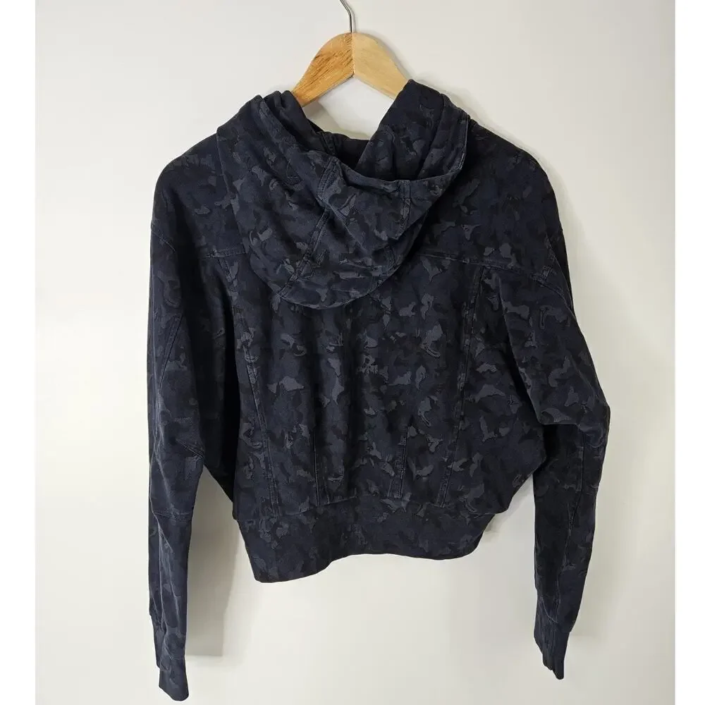 Athleta Women's Blue Farallon Print Pullover Hoody Hoodie Sweater Size Small - Picture 3 of 8